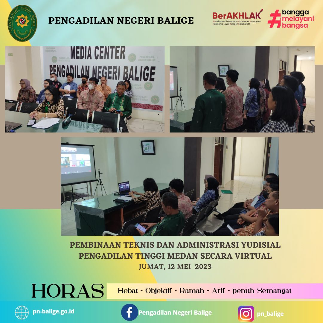 Pembinaan Teknis dan Administrasi Yudisial Pengadilan Tinggi Medan Melalui Aplikasi Zoom pada Hari Jumat 12/05/2023 Pembinaan Teknis dan Administrasi Yudisial Pengadilan Tinggi Medan Melalui Aplikasi Zoom pada Hari Jumat 12/05/2023